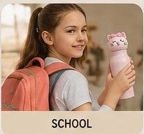 Cute animal insulated bottle shown for school use