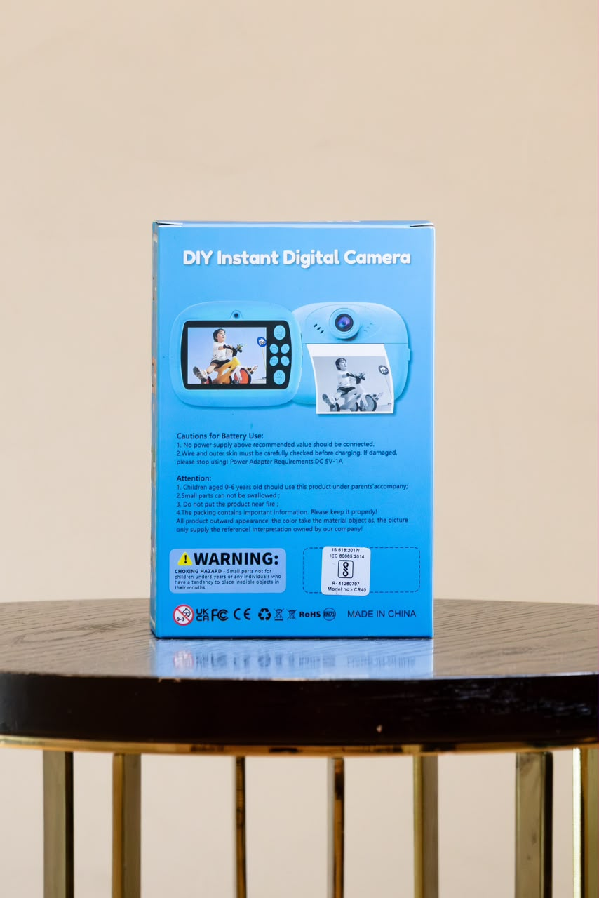 DIY instant digital camera retail box back view