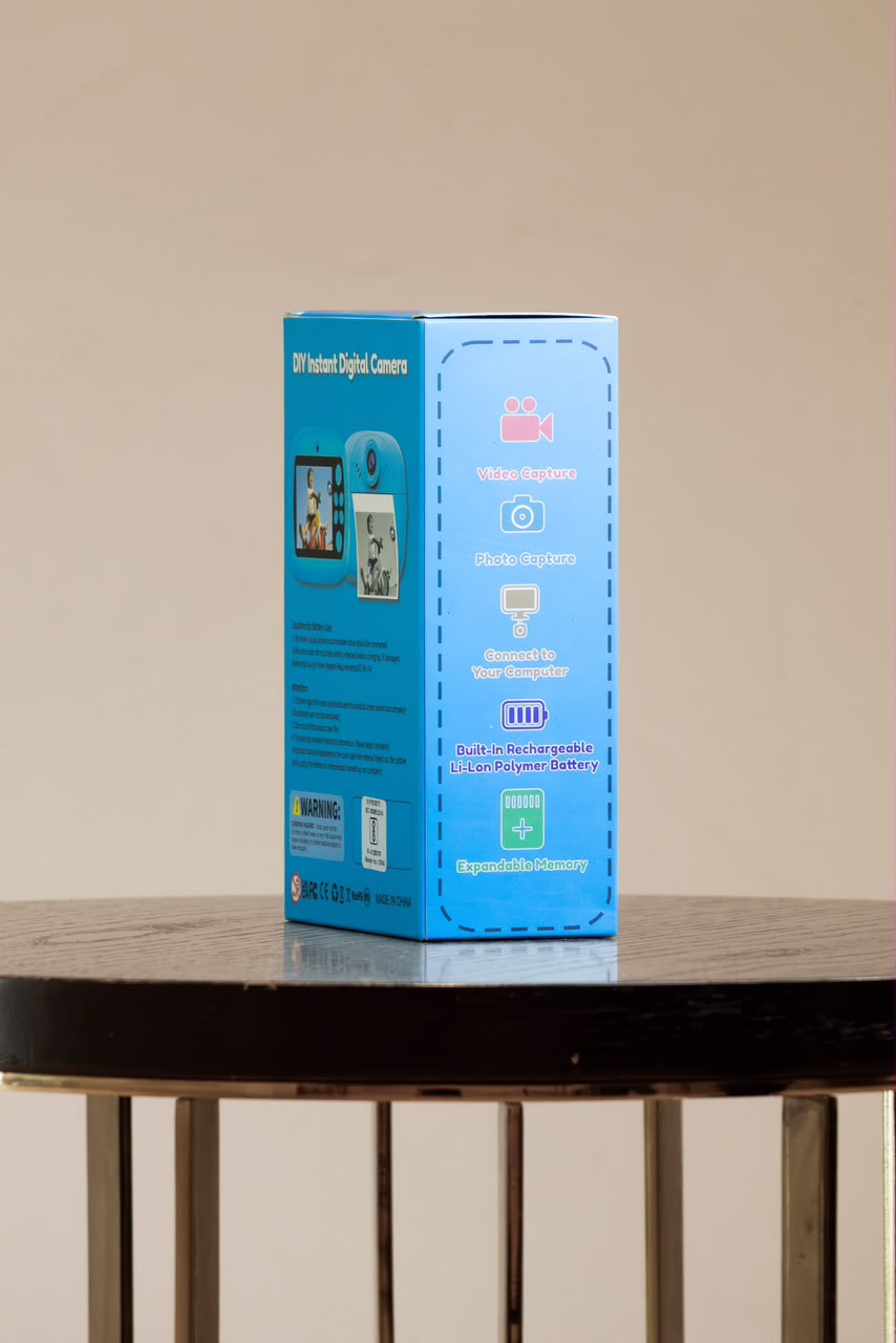 DIY instant digital camera retail box side view